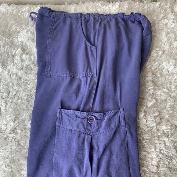 Tianello Small Blue Cropped Cargo Pants Tie Ankle Summer Beach - Picture 6 of 6